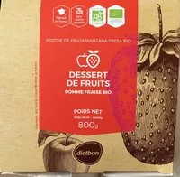 Mängden socker i Dessert Pomme Fraise Bio
