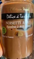 Mängden socker i Delice et tartine. Noisette et lait
