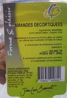 Mängden socker i Amandes décortiquées