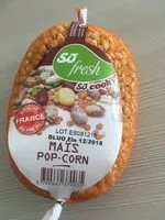Mängden socker i Mais pop corn