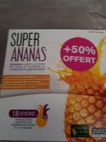 Mängden socker i Super Ananas Au Guarana Et Extrait D'ananas, 18 Sticks Minceur Perte De Poids