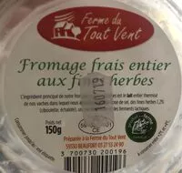 Mängden socker i Fromage frais aux fines herbes
