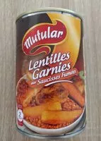 Mängden socker i Lentilles garnies aux saucisses fumées