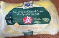 Mängden socker i Foie gras de canard des landes mi ciit