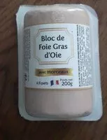 Mängden socker i Bloc de foie gras  d' oie avec morceaux