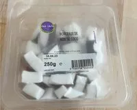 Mängden socker i Morceaux de noix de coco