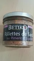 Mängden socker i Rillettes de sardines au piment d'Espelette