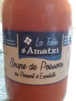 Mängden socker i Soupe de poissons au piment d'espelette