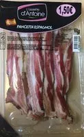 Mängden socker i Pancetta espagnol