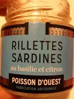 Mängden socker i Rillettes sardines au basilic et citron