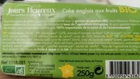 Mängden socker i Cake anglais aux fruits