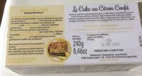 Mängden socker i Le cake au citron confit