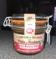 Mängden socker i Pâte à tartiner noir noisette gingembre