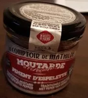 Mängden socker i Moutarde à l'ancienne piment d'espelette