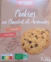 Mängden socker i Cookies chocolat et amandes