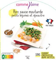 Mängden socker i Porc sauce moutarde petits légumes et epeautre
