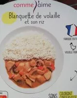 Mängden socker i Blanquette de volaille et son riz