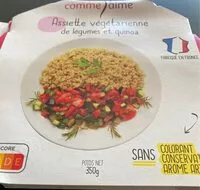 Mängden socker i Assiette végétarienne de légumes et quinoa