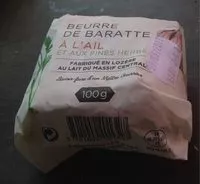 Mängden socker i Beurre de Baratte a l'Ail et aux Fines Herbes