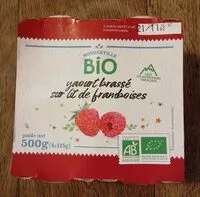 Mängden socker i Yaourt brassé sur lit de framboises