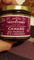 Mängden socker i Les terrines gourmandes canard aux pruneaux et a l'Armagnac