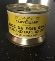 Mängden socker i Bloc de foie gras de canard du sud ouest