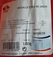 Mängden socker i Aiguillettes de dinde