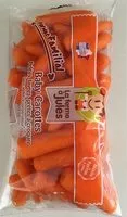 Mängden socker i Baby carottes (format familial)