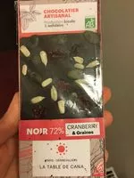 Mängden socker i Chocolat cranberry et graines