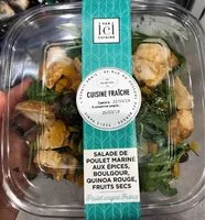 Mängden socker i Salade de poulet mariné aux epices, boulgour