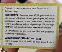 Mängden socker i Écrasé de pommes de terre et saucisse