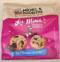 Mängden socker i Les minis cookies aux 2 chocolats lait et noir