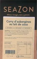 Mängden socker i Curry d’aubergines au lait de coco