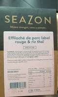 Mängden socker i Effiloché de porc label rouge & riz thaï