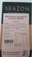 Mängden socker i Roti de porc poireaux et riz sauce échalote