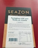 Mängden socker i Tortiglioni feve ricotta