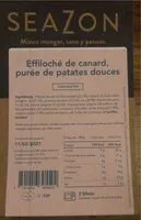 Mängden socker i Effiloche de canrad puree de patate douce