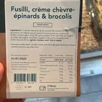 Mängden socker i Fusilli épinards chèvre et brocolis