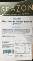 Mängden socker i Lieu, pilaf de lentilles & sauce poireaux