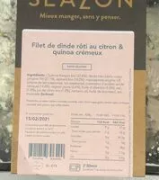 Mängden socker i Filet de dinde roti au citron et quinoa cremeux