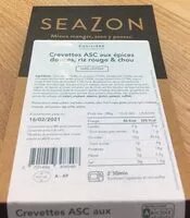 Mängden socker i Crevettes ASC aux épices douces, riz rouge &chou