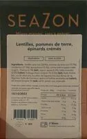 Mängden socker i lentilles, pommes de terre, epinards cremes