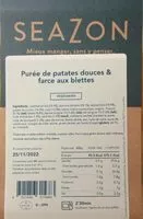 Mängden socker i Purée de patates douces et farce aux blettes