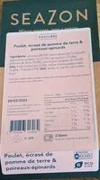 Mängden socker i Poulet, écrasé de pomme de terre & poireaux-épinards