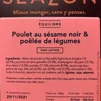 Mängden socker i Poulet sesame legumes