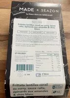 Mängden socker i Frittata lentilles corail au curry