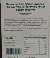 Mängden socker i Semoule aux épices douces, chèvre frais & carottes