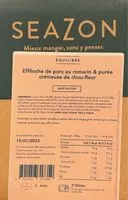Mängden socker i Effiloché de porc au romarain & purée cremeuse de chou-fleur