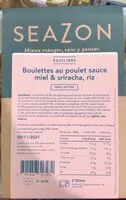 Mängden socker i Boulettes au poulet sauce miel sriracha, riz