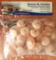 Mängden socker i Queues de crevettes decortiquées déveinées cuite